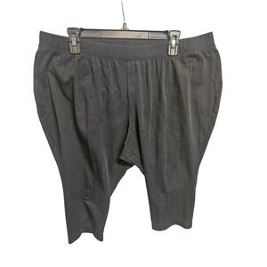 Catherines Active Capri Black Plus Size Petite 2XWP 22/24WP Cotton Stretch Pants
